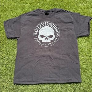 Harley-Davidson Black Skull Emblem Double Sided Men's Tee